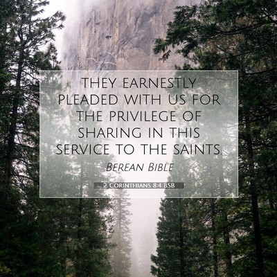 Picture 07 - 2 Corinthians 8:4 BSB - they earnestly pleaded with us for the privilege - Bible Verse Picture