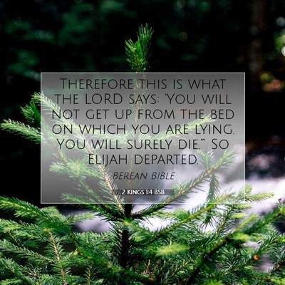 Picture 07 - 2 Kings 1:4 BSB - Therefore this is what the LORD says: ‘You will - Bible Verse Picture