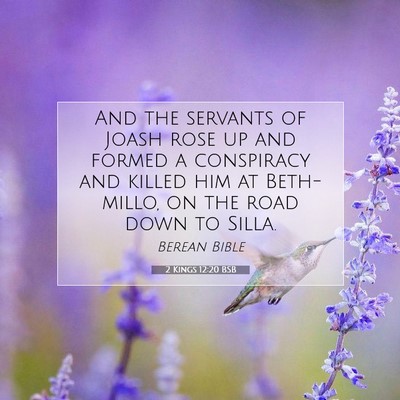 Picture 07 - 2 Kings 12:20 BSB - And the servants of Joash rose up and formed a - Bible Verse Picture