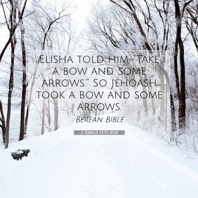 Picture 07 - 2 Kings 13:15 BSB - Elisha told him, “Take a bow and some - Bible Verse Picture