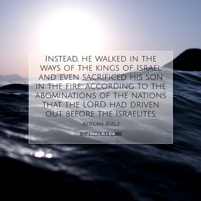 Picture 07 - 2 Kings 16:3 BSB - Instead, he walked in the ways of the kings of - Bible Verse Picture