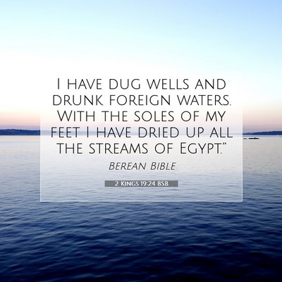 Picture 07 - 2 Kings 19:24 BSB - I have dug wells and drunk foreign waters. With - Bible Verse Picture