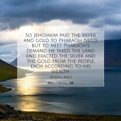 Picture 07 - 2 Kings 23:35 BSB - So Jehoiakim paid the silver and gold to Pharaoh - Bible Verse Picture