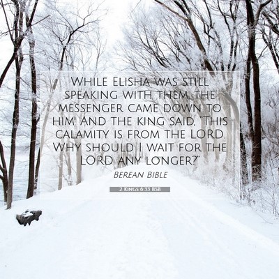 Picture 07 - 2 Kings 6:33 BSB - While Elisha was still speaking with them, the - Bible Verse Picture