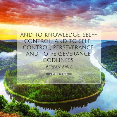 Picture 07 - 2 Peter 1:6 BSB - and to knowledge, self-control; and to - Bible Verse Picture