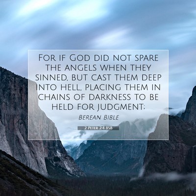Picture 07 - 2 Peter 2:4 BSB - For if God did not spare the angels when they - Bible Verse Picture