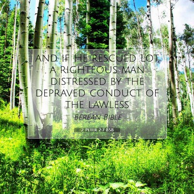 Picture 07 - 2 Peter 2:7 BSB - and if He rescued Lot, a righteous man distressed - Bible Verse Picture