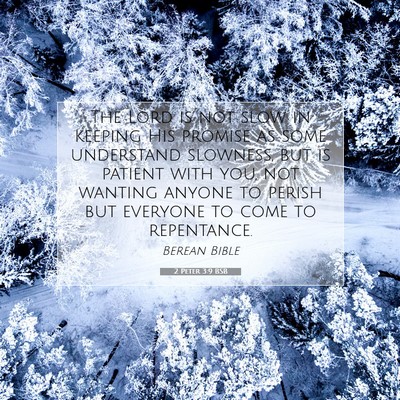 Picture 07 - 2 Peter 3:9 BSB - The Lord is not slow in keeping His promise as - Bible Verse Picture