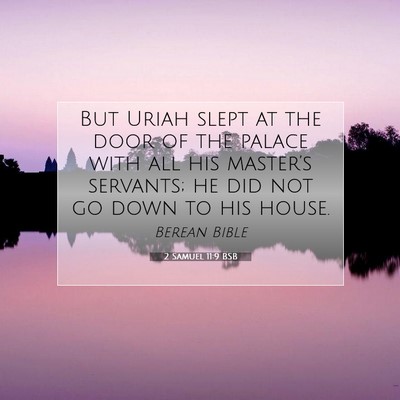 Picture 07 - 2 Samuel 11:9 BSB - But Uriah slept at the door of the palace with - Bible Verse Picture