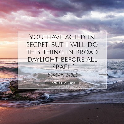 Picture 07 - 2 Samuel 12:12 BSB - You have acted in secret, but I will do this - Bible Verse Picture