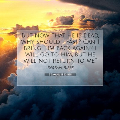 Picture 07 - 2 Samuel 12:23 BSB - But now that he is dead, why should I fast? Can I - Bible Verse Picture