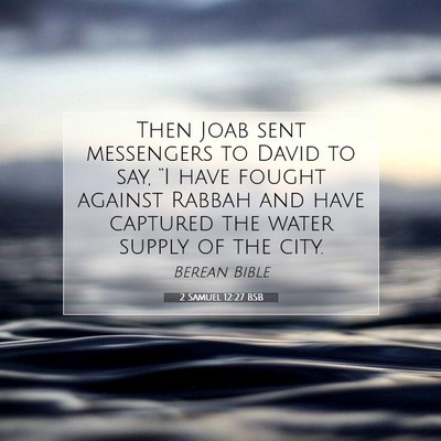 Picture 07 - 2 Samuel 12:27 BSB - Then Joab sent messengers to David to say, “I - Bible Verse Picture