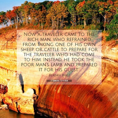 Picture 07 - 2 Samuel 12:4 BSB - Now a traveler came to the rich man, who - Bible Verse Picture