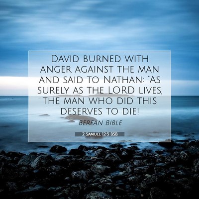 Picture 07 - 2 Samuel 12:5 BSB - David burned with anger against the man and said - Bible Verse Picture