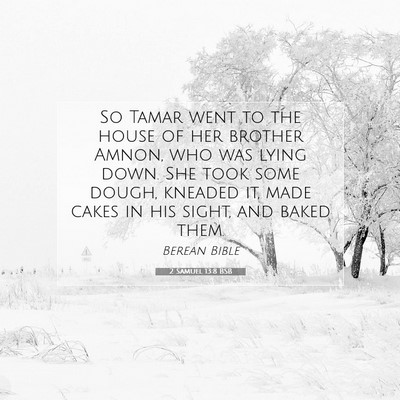 Picture 07 - 2 Samuel 13:8 BSB - So Tamar went to the house of her brother Amnon, - Bible Verse Picture