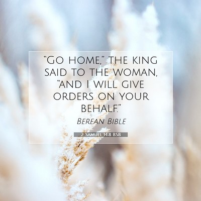 Picture 07 - 2 Samuel 14:8 BSB - “Go home,” the king said to the woman, “and - Bible Verse Picture
