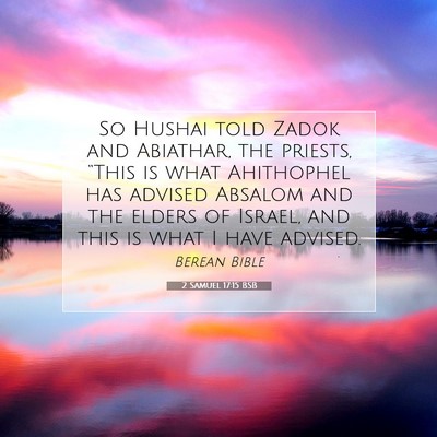 Picture 07 - 2 Samuel 17:15 BSB - So Hushai told Zadok and Abiathar, the priests, - Bible Verse Picture