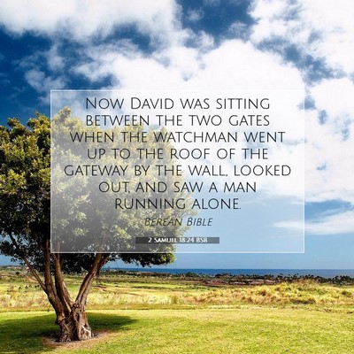 Picture 07 - 2 Samuel 18:24 BSB - Now David was sitting between the two gates when - Bible Verse Picture