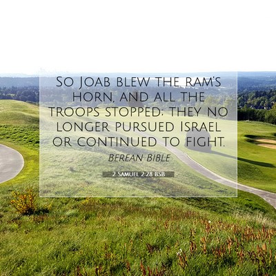 Picture 07 - 2 Samuel 2:28 BSB - So Joab blew the ram’s horn, and all the troops - Bible Verse Picture