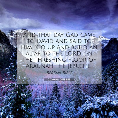 Picture 07 - 2 Samuel 24:18 BSB - And that day Gad came to David and said to him, - Bible Verse Picture