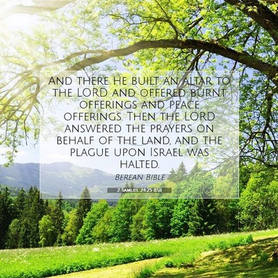 Picture 07 - 2 Samuel 24:25 BSB - And there he built an altar to the LORD and - Bible Verse Picture