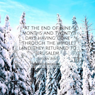 Picture 07 - 2 Samuel 24:8 BSB - At the end of nine months and twenty days, having - Bible Verse Picture