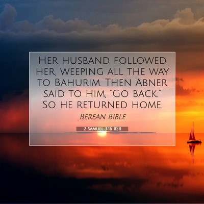 Picture 07 - 2 Samuel 3:16 BSB - Her husband followed her, weeping all the way to - Bible Verse Picture