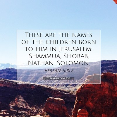 Picture 07 - 2 Samuel 5:14 BSB - These are the names of the children born to him - Bible Verse Picture