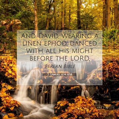 Picture 07 - 2 Samuel 6:14 BSB - And David, wearing a linen ephod, danced with all - Bible Verse Picture