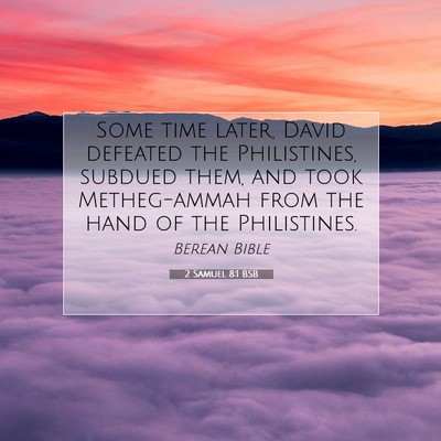 Picture 07 - 2 Samuel 8:1 BSB - Some time later, David defeated the Philistines, - Bible Verse Picture