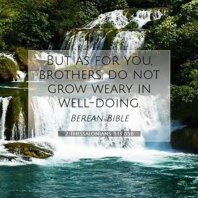 Picture 07 - 2 Thessalonians 3:13 BSB - But as for you, brothers, do not grow weary in - Bible Verse Picture