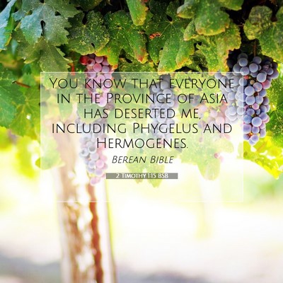 Picture 07 - 2 Timothy 1:15 BSB - You know that everyone in the Province of Asia - Bible Verse Picture