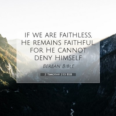 Picture 07 - 2 Timothy 2:13 BSB - if we are faithless, He remains faithful, for He - Bible Verse Picture