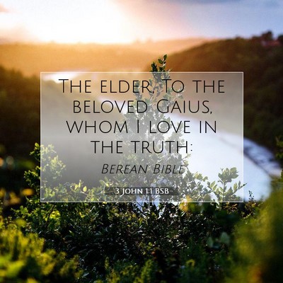 Picture 07 - 3 John 1:1 BSB - The elder, To the beloved Gaius, whom I love in - Bible Verse Picture