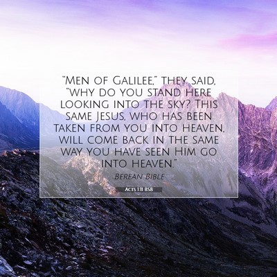 Picture 07 - Acts 1:11 BSB - “Men of Galilee,” they said, “why do you - Bible Verse Picture