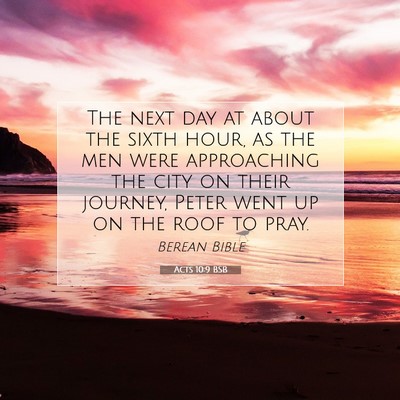 Picture 07 - Acts 10:9 BSB - The next day at about the sixth hour, as the men - Bible Verse Picture