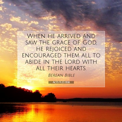 Picture 07 - Acts 11:23 BSB - When he arrived and saw the grace of God, he - Bible Verse Picture