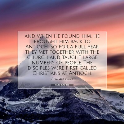 Picture 07 - Acts 11:26 BSB - and when he found him, he brought him back to - Bible Verse Picture