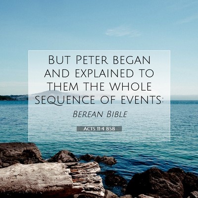 Picture 07 - Acts 11:4 BSB - But Peter began and explained to them the whole - Bible Verse Picture