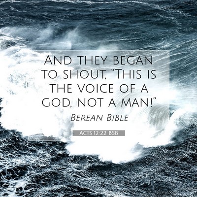 Picture 07 - Acts 12:22 BSB - And they began to shout, “This is the voice of - Bible Verse Picture