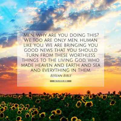 Picture 07 - Acts 14:15 BSB - “Men, why are you doing this? We too are only - Bible Verse Picture