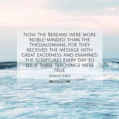 Picture 07 - Acts 17:11 BSB - Now the Bereans were more noble-minded than the - Bible Verse Picture