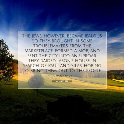 Picture 07 - Acts 17:5 BSB - The Jews, however, became jealous. So they - Bible Verse Picture