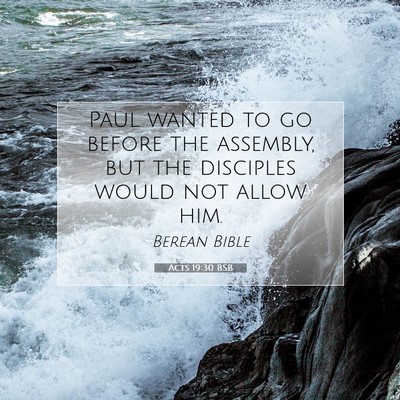 Picture 07 - Acts 19:30 BSB - Paul wanted to go before the assembly, but the - Bible Verse Picture