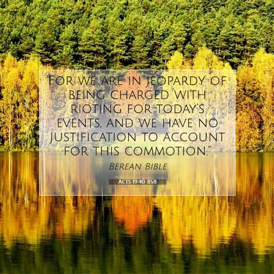 Picture 07 - Acts 19:40 BSB - For we are in jeopardy of being charged with - Bible Verse Picture