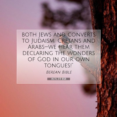 Picture 07 - Acts 2:11 BSB - both Jews and converts to Judaism; Cretans and - Bible Verse Picture