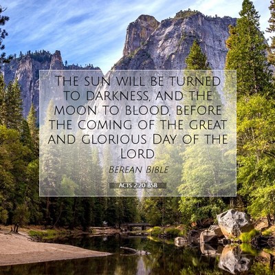 Picture 07 - Acts 2:20 BSB - The sun will be turned to darkness, and the moon - Bible Verse Picture