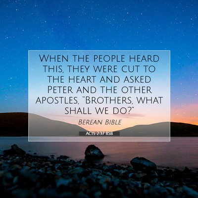 Picture 07 - Acts 2:37 BSB - When the people heard this, they were cut to the - Bible Verse Picture