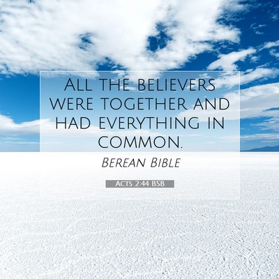 Picture 07 - Acts 2:44 BSB - All the believers were together and had - Bible Verse Picture