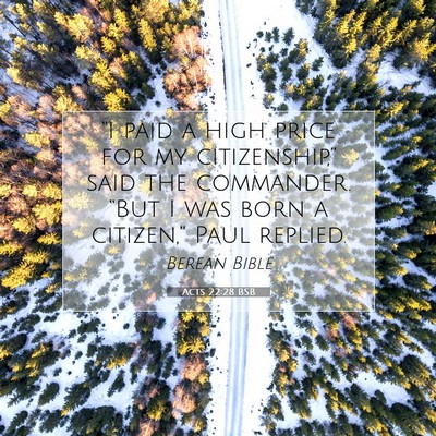 Picture 07 - Acts 22:28 BSB - “I paid a high price for my citizenship,” - Bible Verse Picture